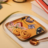 Bloom Room Metal Square Platter - Yellow