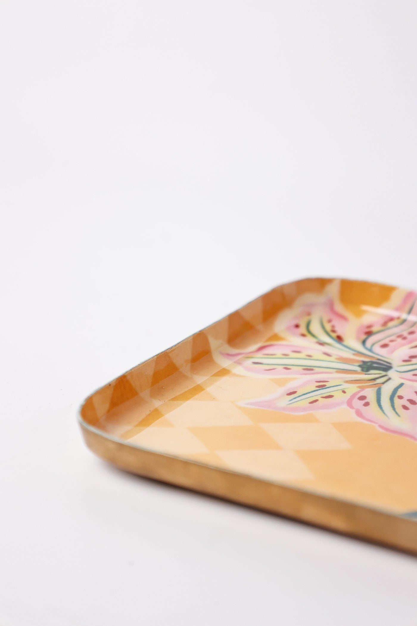 Bloom Room Metal Square Platter - Yellow