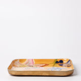 Bloom Room Metal Square Platter - Yellow