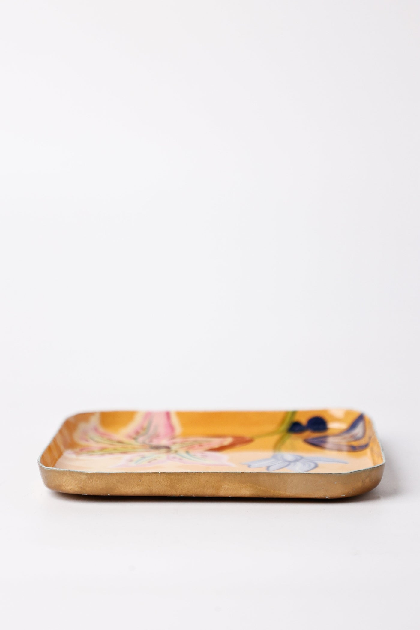 Bloom Room Metal Square Platter - Yellow