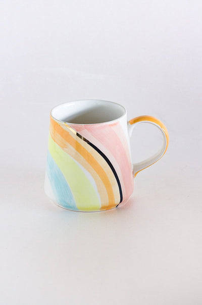 Blue - Aqua Waves Handpainted Ceramic Mug