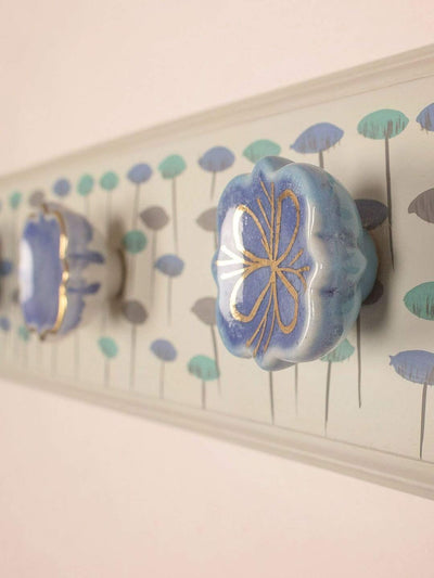 Blue Ceramic Knobs Wall Hook