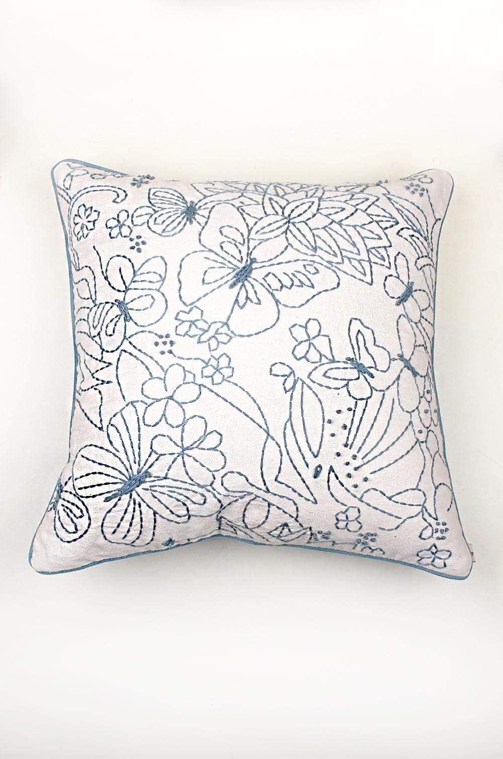 Blue Kelly Embroidered Cushion Cover