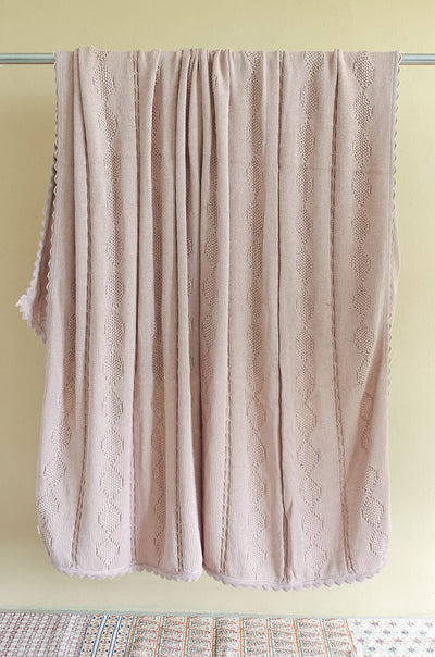 Blush Ezra Knitted Cotton Throw