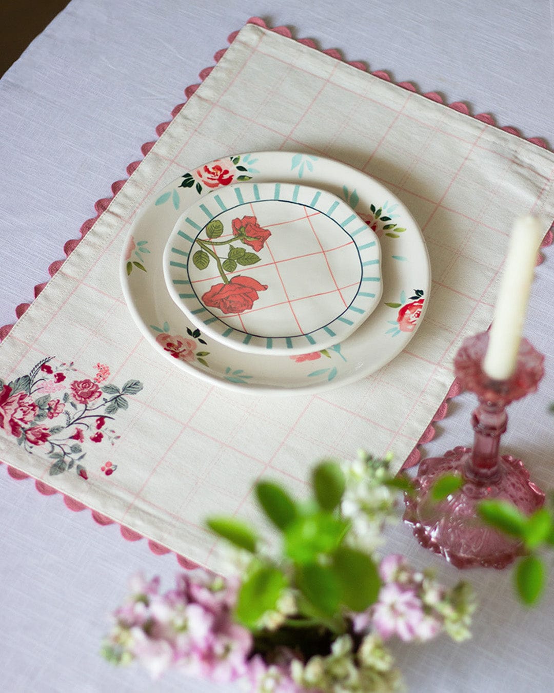 Blushstroke Fabric Placemats - Set of 6 | The Wishing Chair