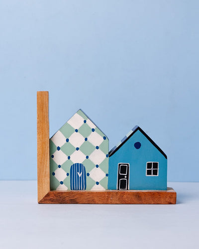 Book Nook Hanpdainted Bookends - Set of 2