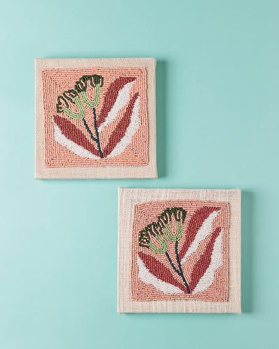 Botanica Hand Embroidered Beads Wall Décor - Set of 2