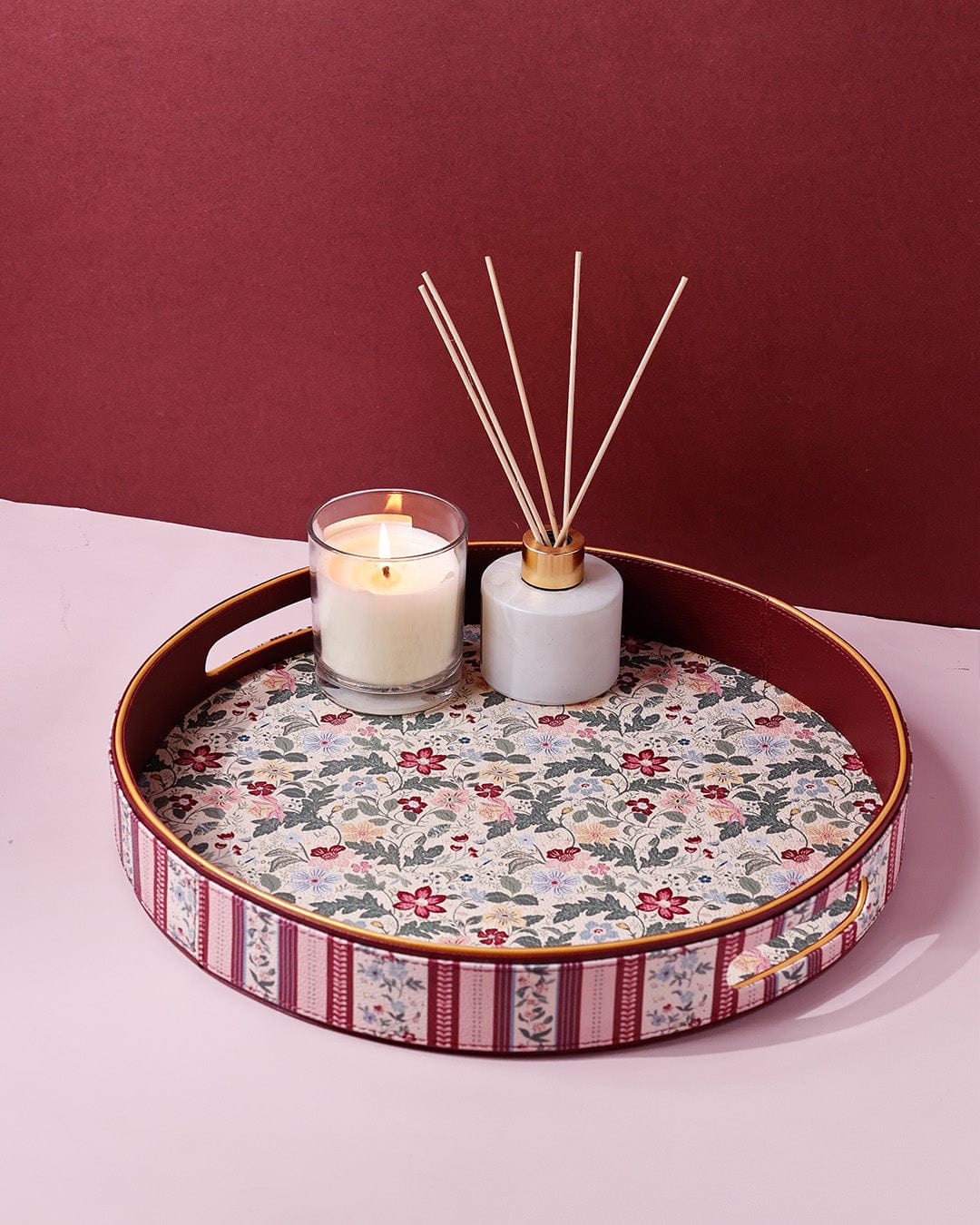 Botanica Vegan Leather Round Tray | The Wishing Chair