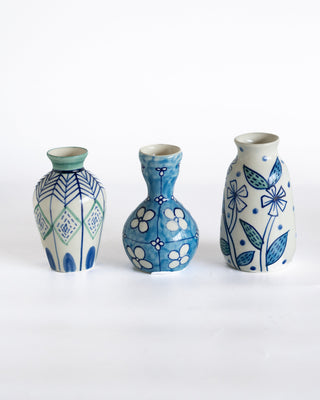 Botanical Charm Mini Vases - Set of 3