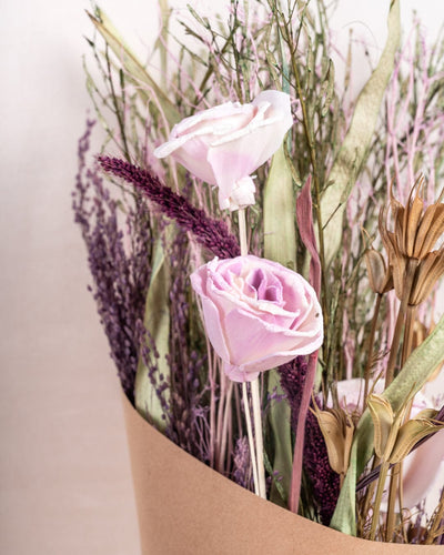 Bouquet of Posies Natural Dried Flowers - Purple