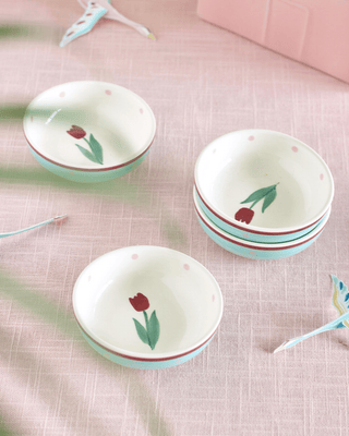 Bowl Skylark Handpainted Ceramic Nut Bowl - Set of 4