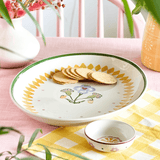 Bowl Sundrop Handpainted Ceramic Oval Plate & Nutbowl