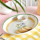 Bowl Sundrop Handpainted Ceramic Oval Plate & Nutbowl