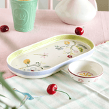 Bowl Sundrop Handpainted Ceramic Oval Platter & Nutbowl