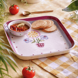 Bowl Sundrop Handpainted Ceramic Square Platter & Nutbowl