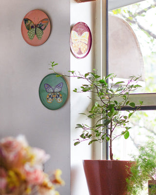 Butterfly Bloom Metal Wall Plates - Set of 3
