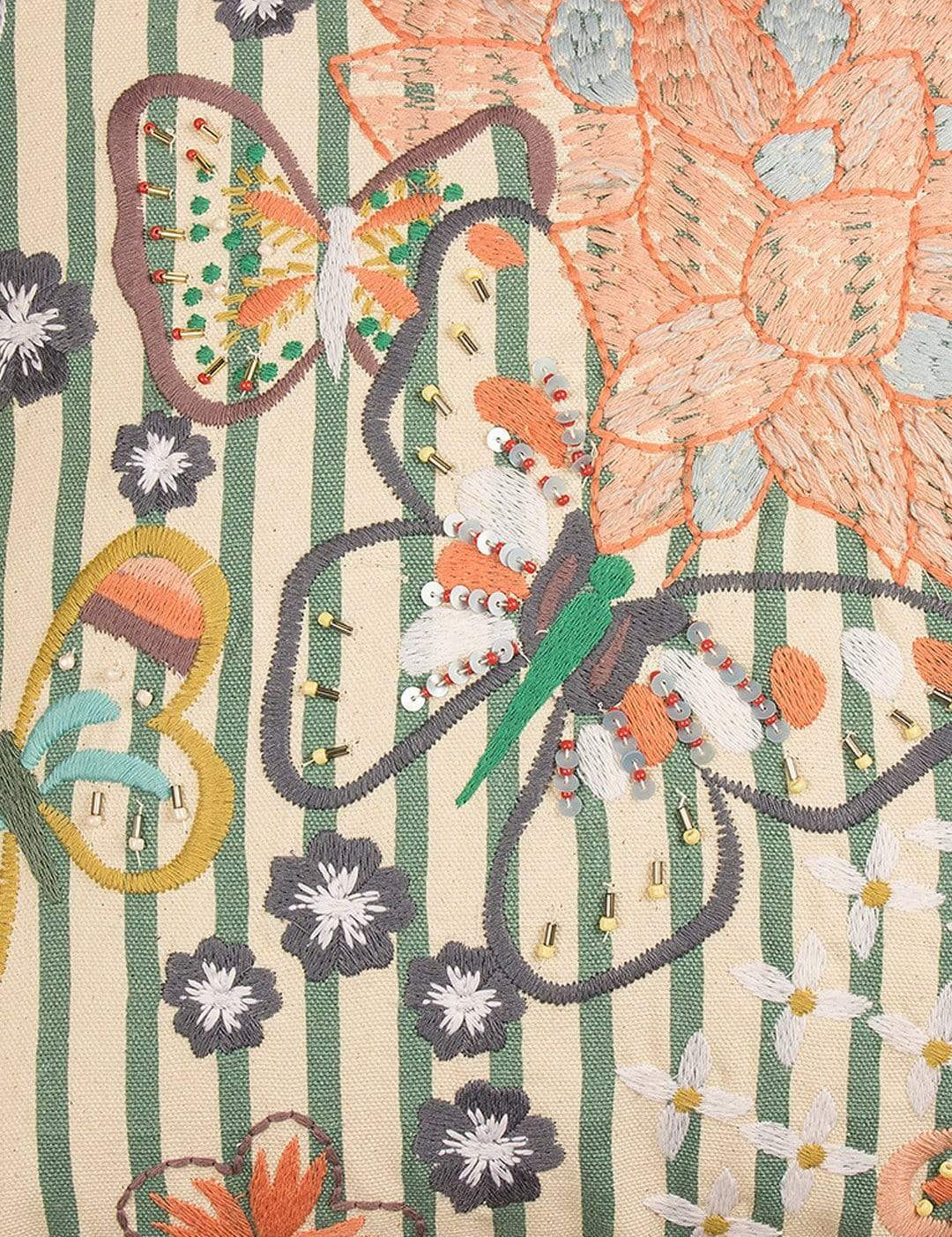 Butterfly Stripes Cushion Cover