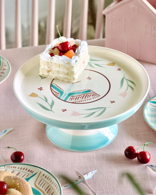 Skylark Handpainted Ceramic Cake Stand 24 cm