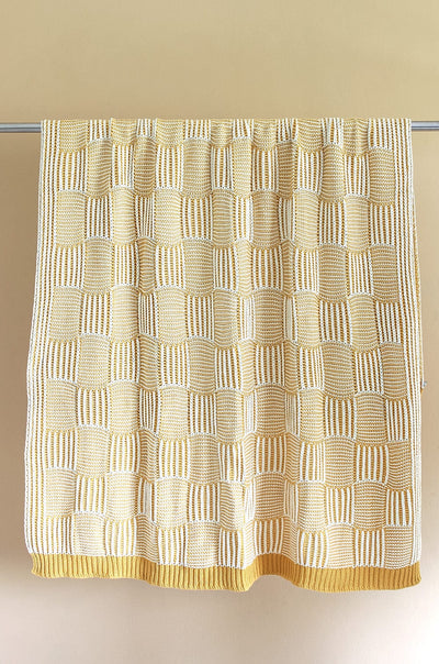 Canary Knitted Cotton Throw