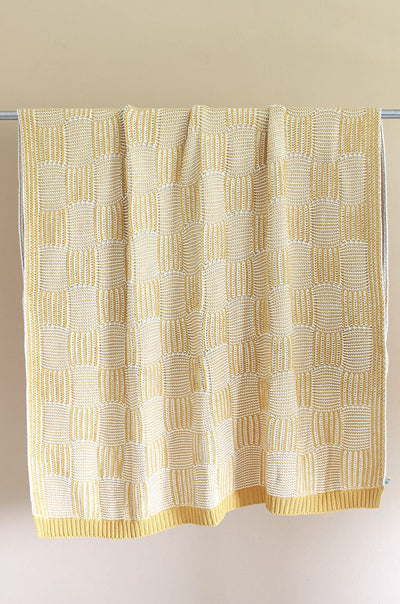 Canary Knitted Cotton Throw