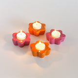 Candle Daisy Wheel Ceramic Tealight Holder - Set of 4