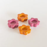 Candle Daisy Wheel Ceramic Tealight Holder - Set of 4