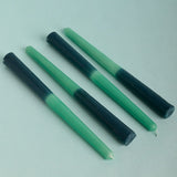 Candle & Scents Blue and green Ombre Tapered Candles - Set of 4