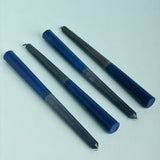 Candle & Scents Cobalt blue and grey Ombre Tapered Candles - Set of 4