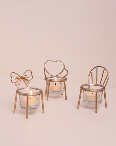 Candle Whimsical Chairs Tealight Holders - Set of 3