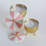 Carnival Metal Candle Jar with Lid - Set of 2