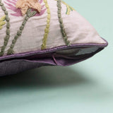 Carnation Embroidered Cushion Cover