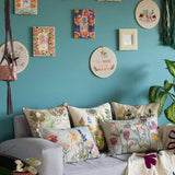 Carnation Embroidered Cushion Cover
