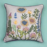 Carnation Embroidered Cushion Cover