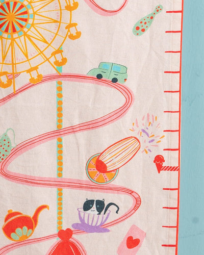 Carnival Rides Handpainted Cotton Fabric Height Chart