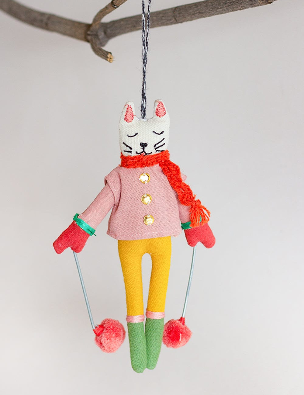 Cat Ski Queen Christmas Ornament