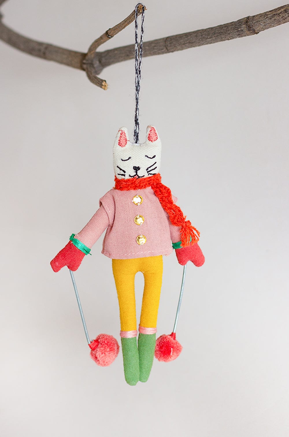 Cat Ski Queen Christmas Ornament
