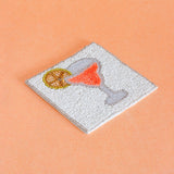 Cheers Hand Embroidery Beaded Coasters -Set of 4