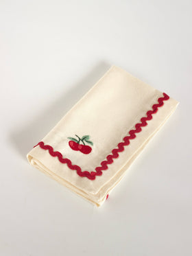 Cherry Crush Embroidered Napkins - Set of 6