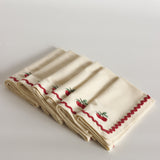 Cherry Crush Embroidered Napkins - Set of 6 | The Wishing Chair