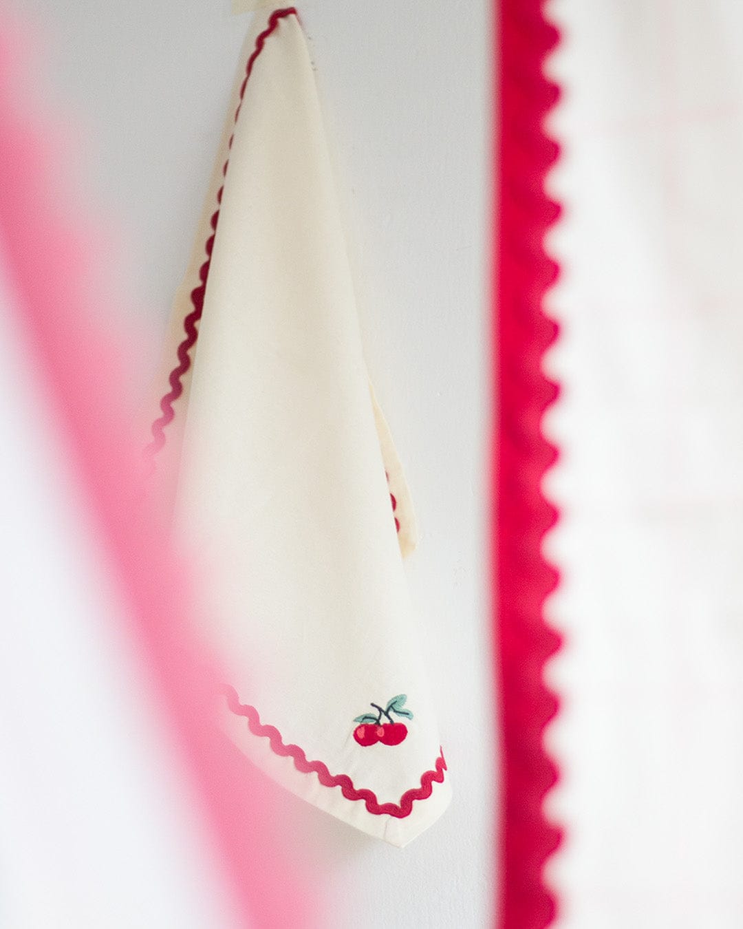 Cherry Crush Embroidered Napkins - Set of 6 | The Wishing Chair