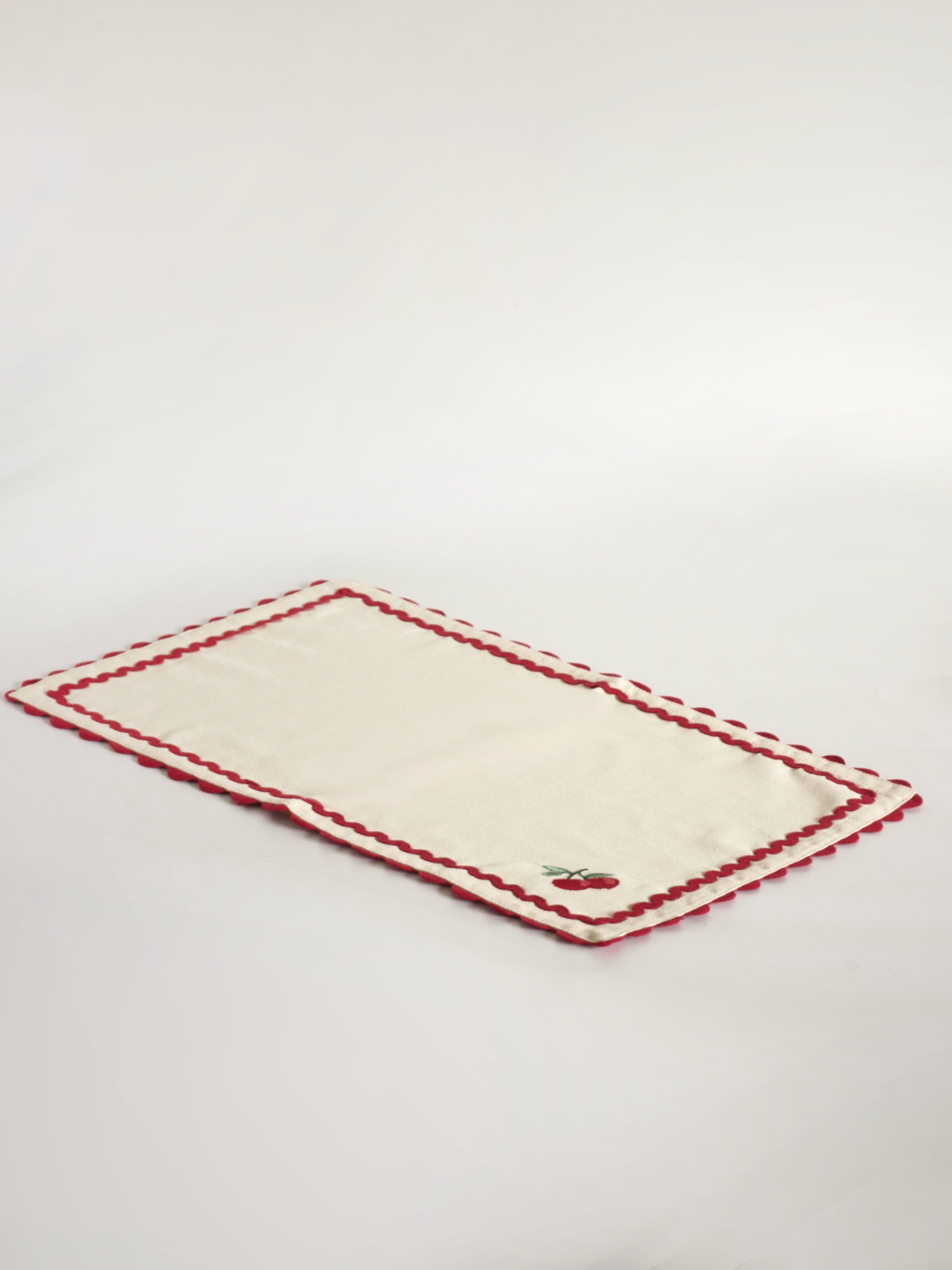 Cherry Crush Embroidered Placemats - Set of 6 | The Wishing Chair