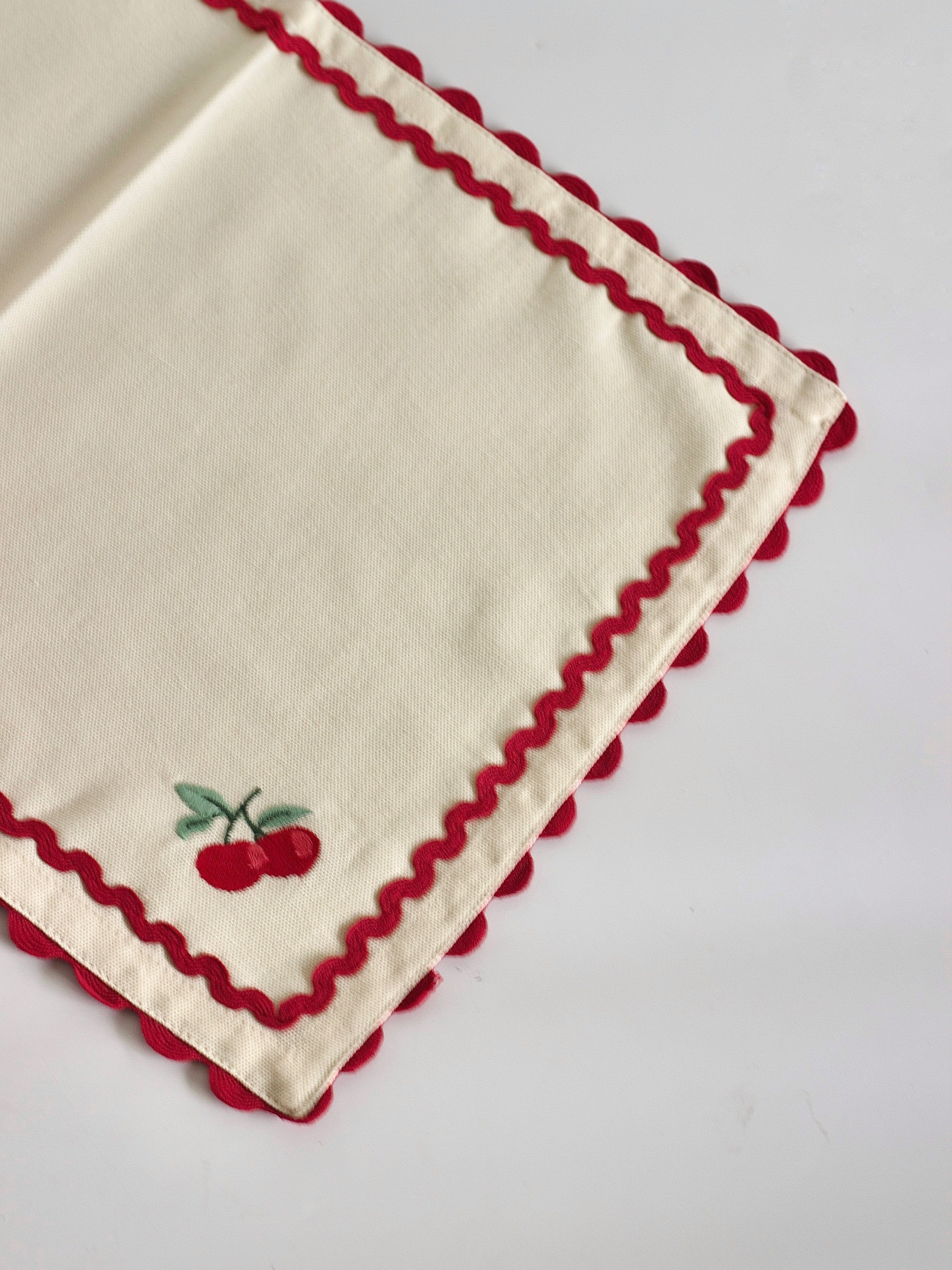 Cherry Crush Embroidered Placemats - Set of 6 | The Wishing Chair