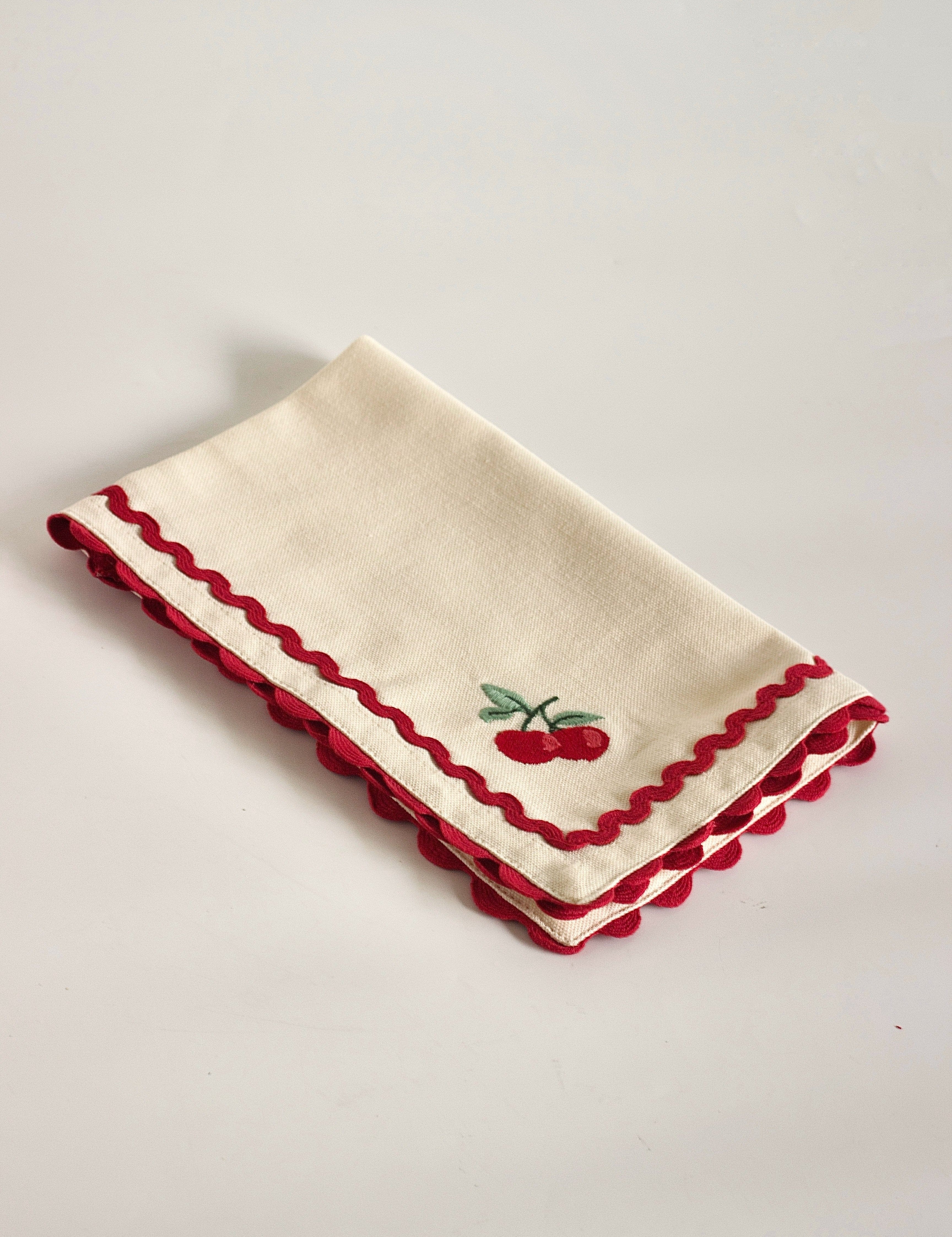 Cherry Crush Embroidered Placemats - Set of 6 | The Wishing Chair