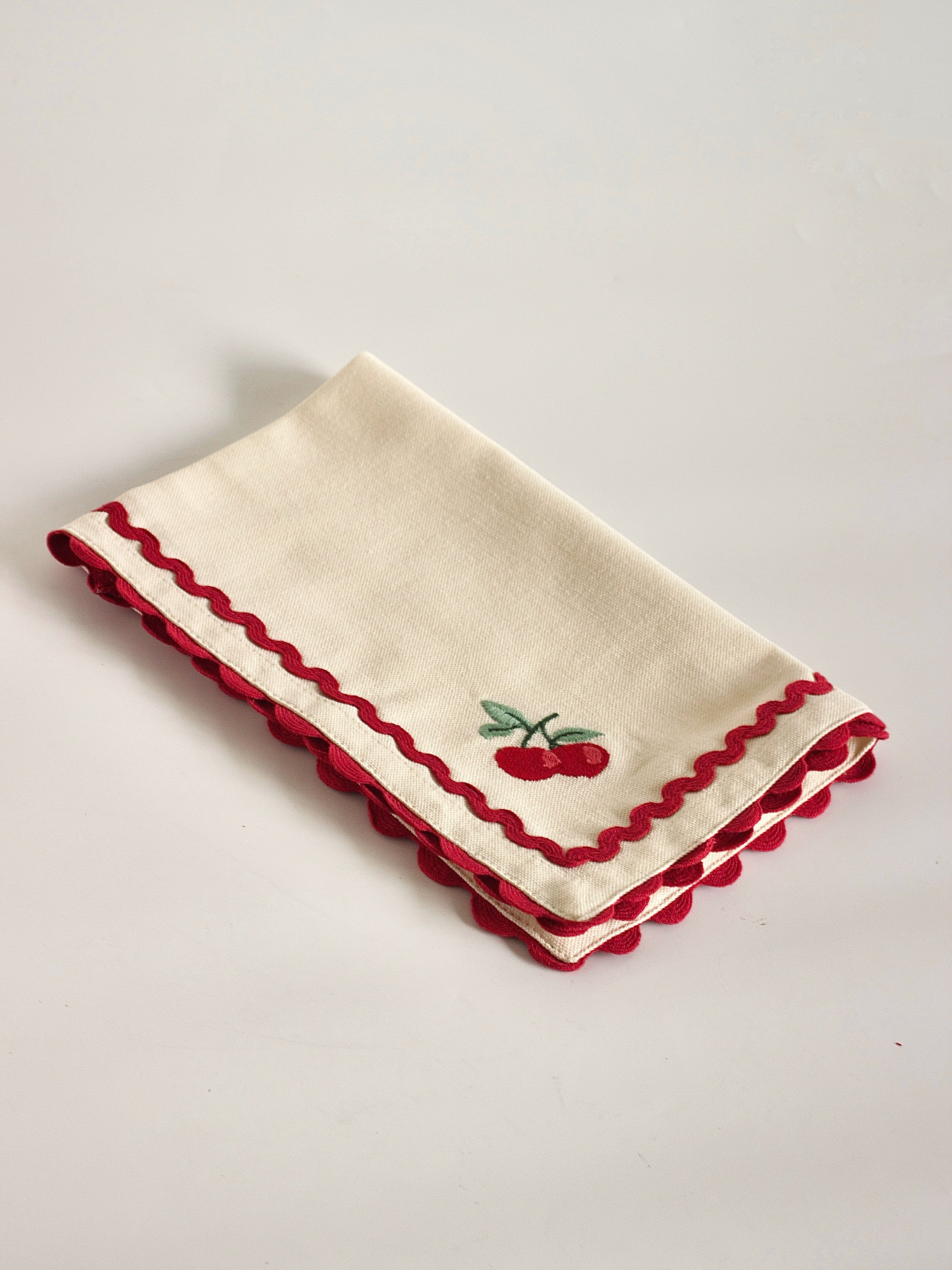 Cherry Crush Embroidered Placemats - Set of 6 | The Wishing Chair