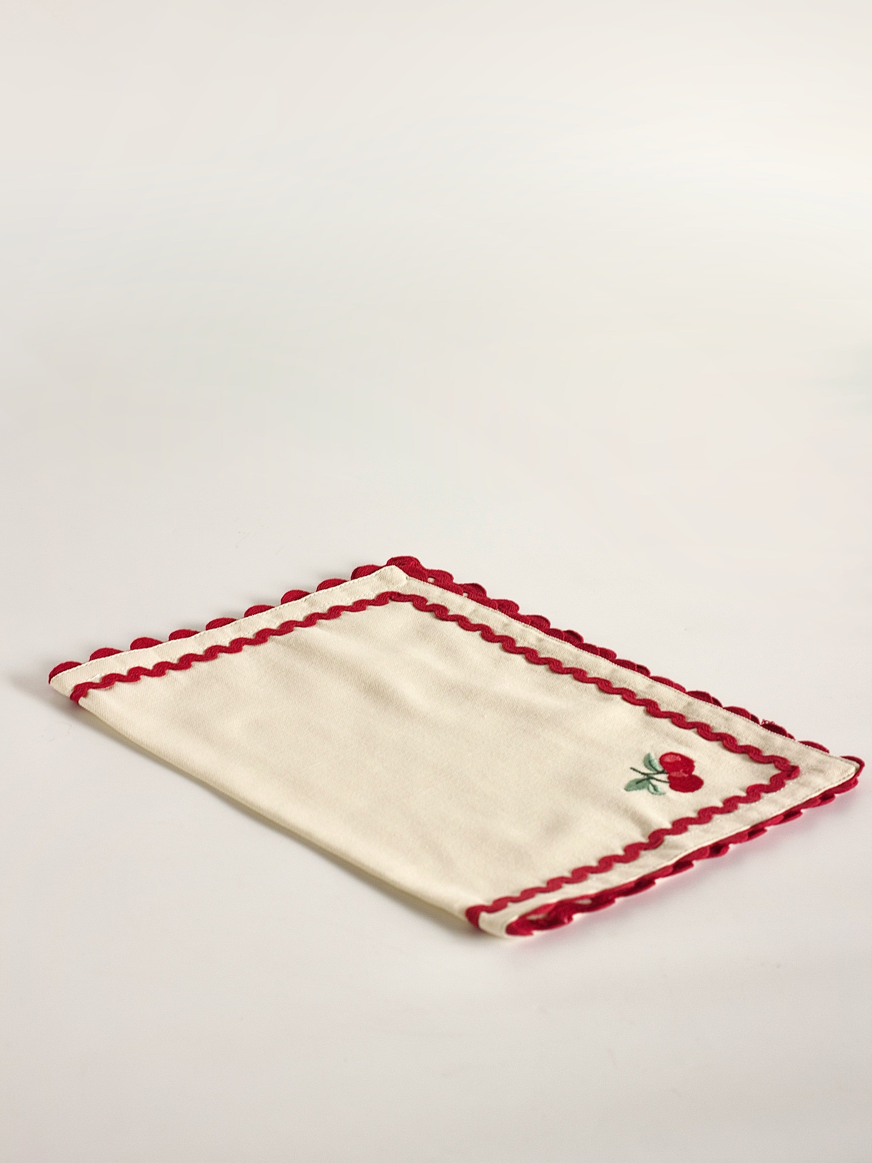 Cherry Crush Embroidered Placemats - Set of 6 | The Wishing Chair