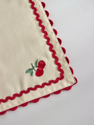 Cherry Crush Embroidered Placemats - Set of 6
