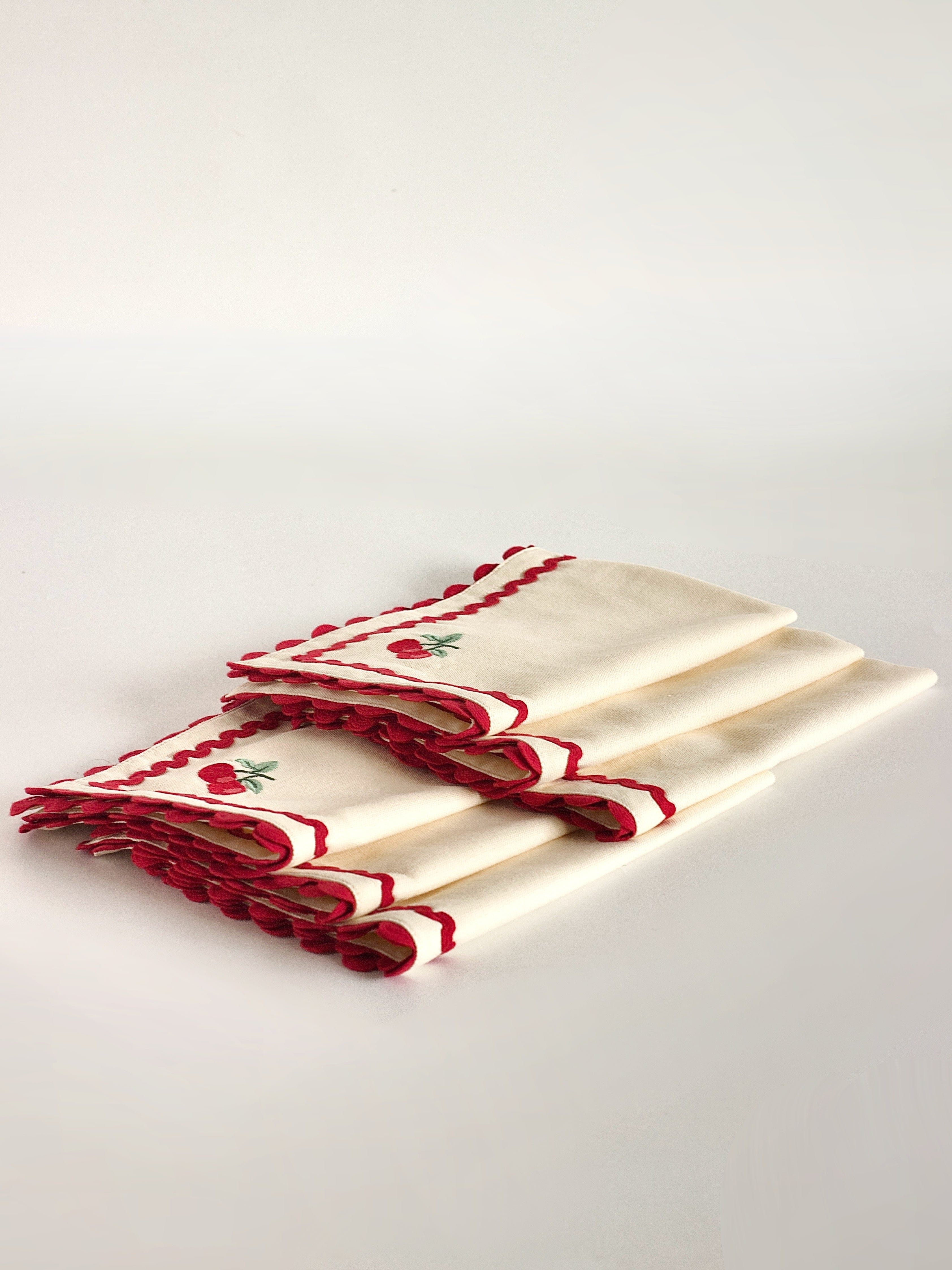 Cherry Crush Embroidered Placemats - Set of 6 | The Wishing Chair