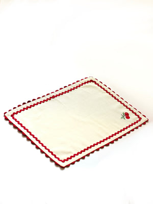 Cherry Crush Embroidered Placemats - Set of 6