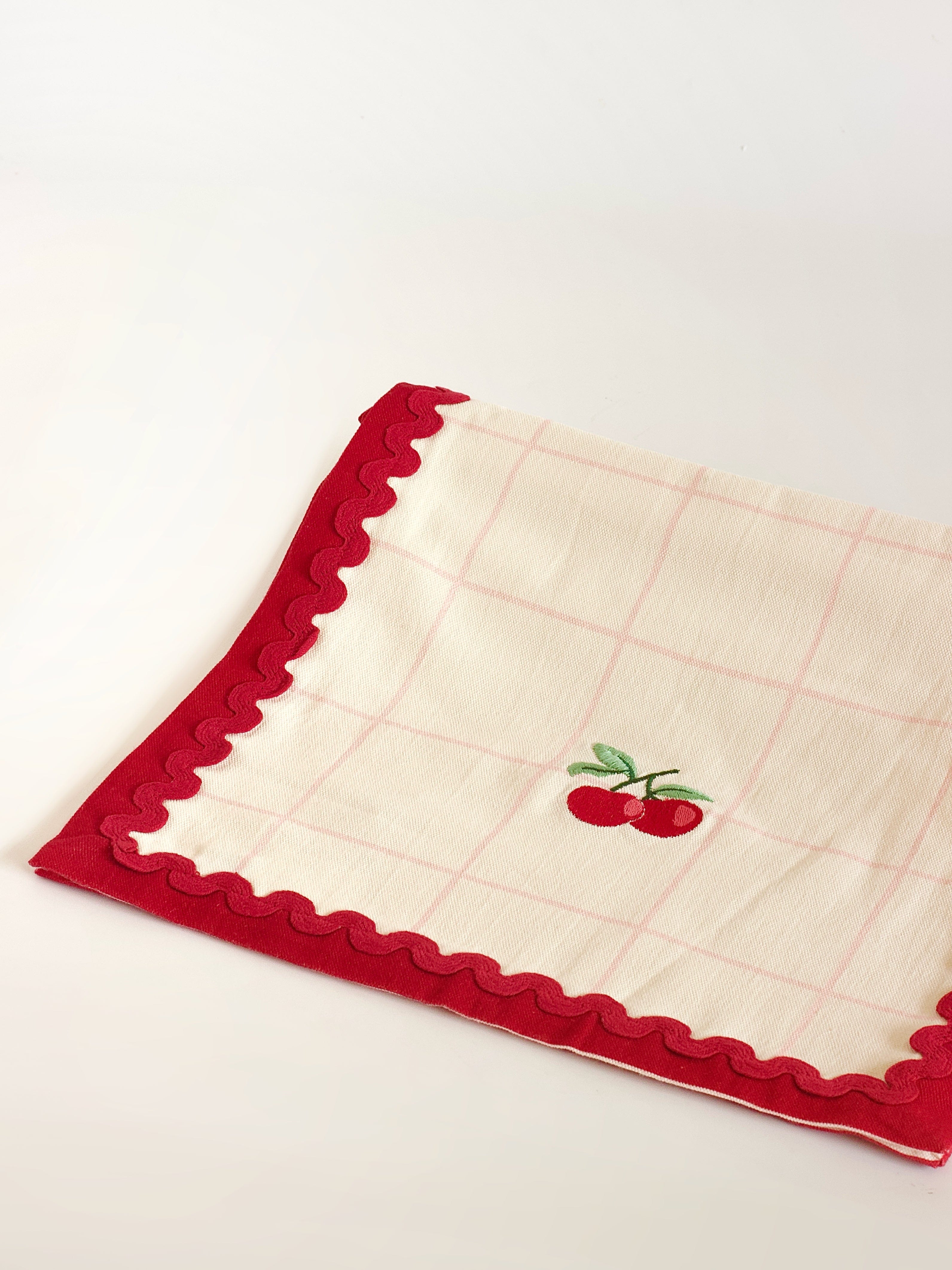 Cherry Crush Embroidered Runner | The Wishing Chair