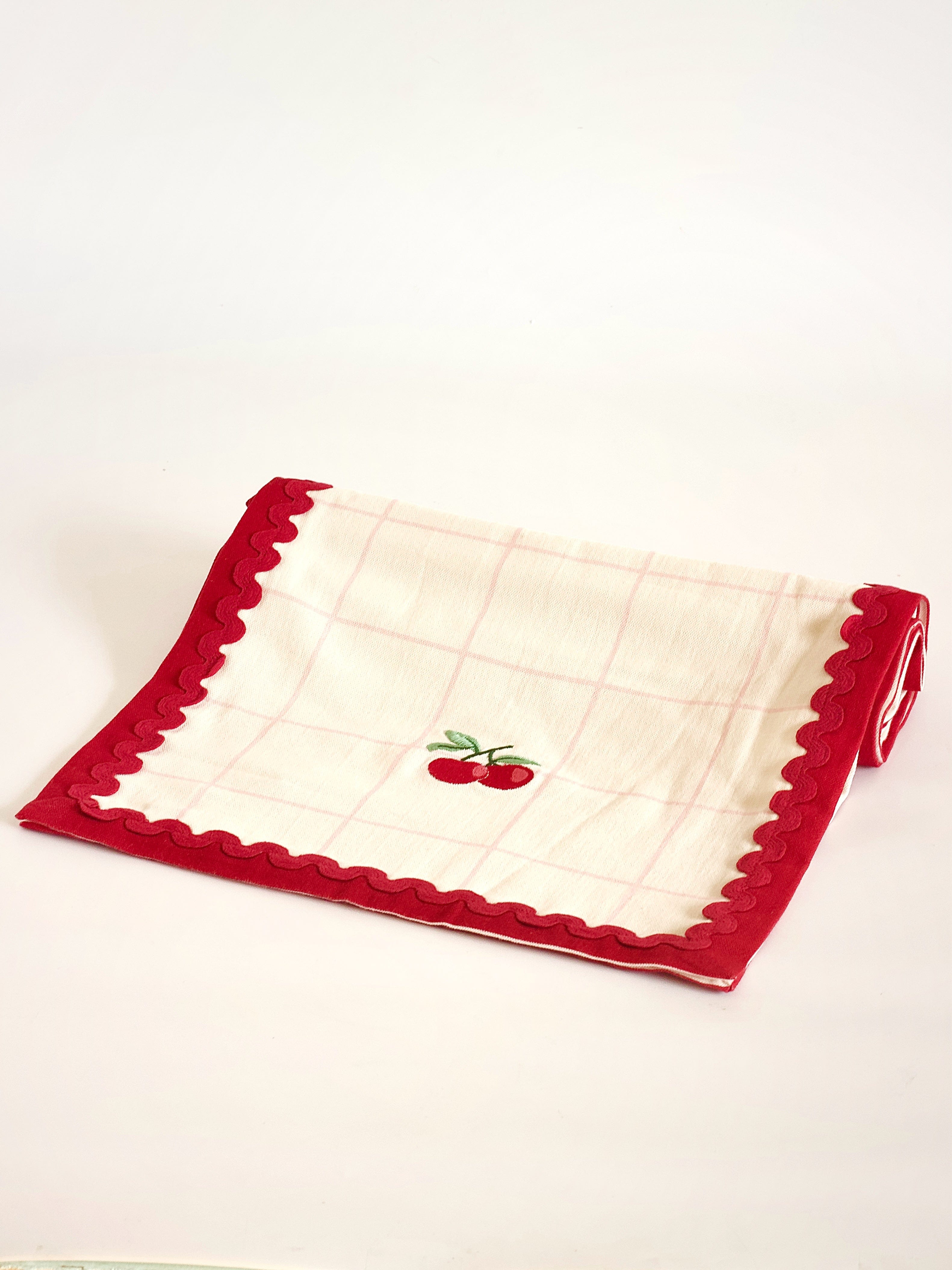 Cherry Crush Embroidered Runner | The Wishing Chair